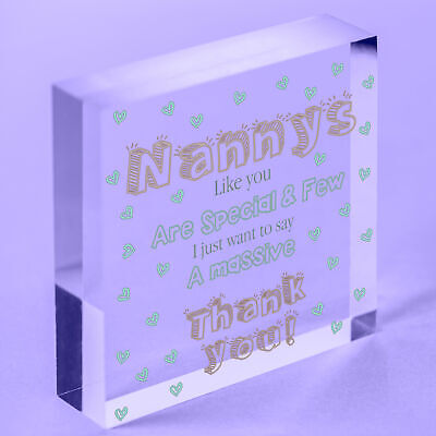 Thank You Gifts for Nanny Nan Granny Grandma Wood Heart Sign Birthday Christmas