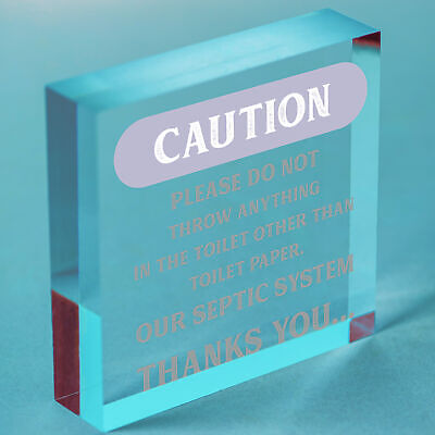 Only Toilet Paper Hanging Septic Tank Plaque Bathroom Thank You Toilet Door Sign