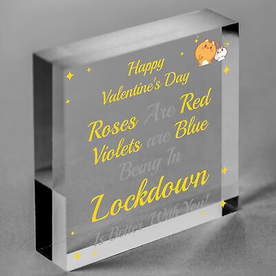 Valentines Day Wooden Heart Lockdown Gift For Boyfriend Girlfriend Husband Wife