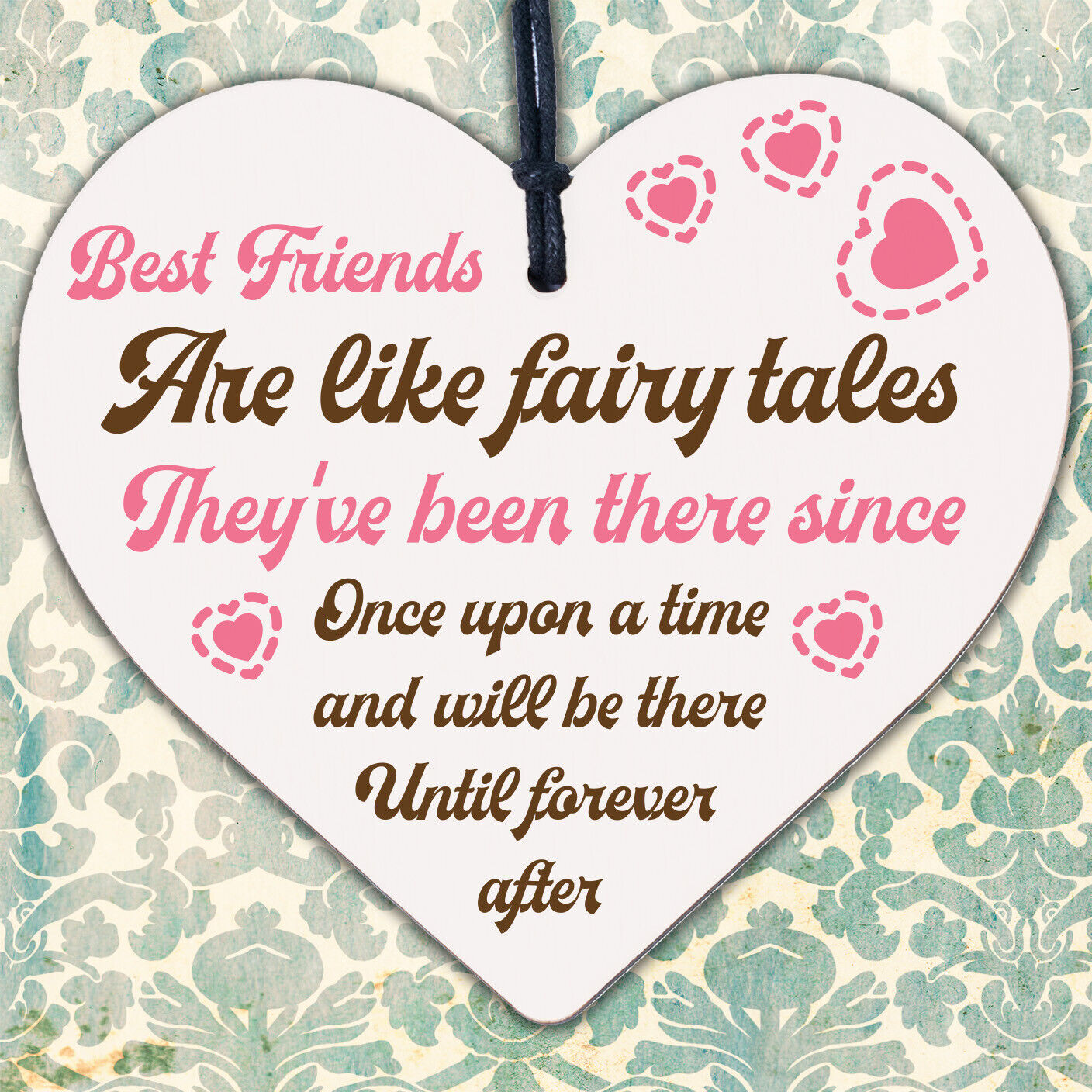 Best Friend Friendship Plaque Wooden Heart Thank You Christmas Birthday Gifts