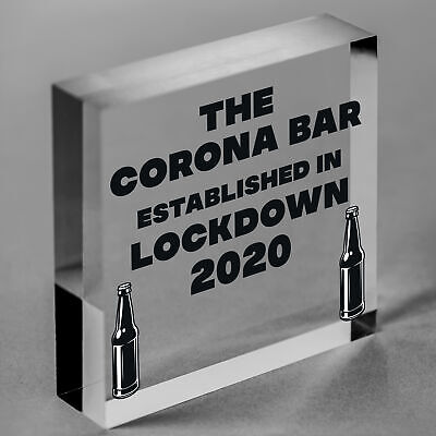 Funny Bar Sign For Garden Man Cave Home Bar Lockdown Corona Bar Alcohol Gift