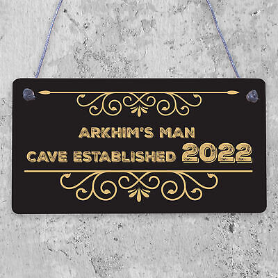 PERSONALISED Man Cave Sign Novelty Gifts For Him Birthday Fathers Gift Dad