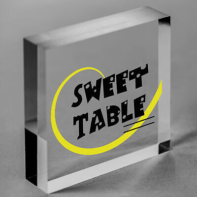 Sweet Table Wooden Freestanding Plaque Wedding Decoration Take A Treat Sign Gift