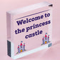 Princess Castle Plaque Door Playroom Bedroom Sign Gift Baby Girl Fairytale Decor