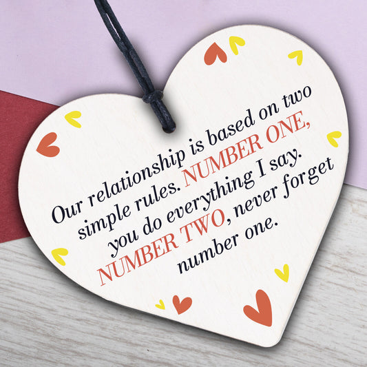 Boyfriend Funny Gifts For Birthday Christmas Wooden Heart Keepsake Plaque Gifts