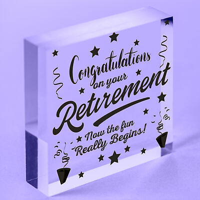 Retirement Congratulations Keepsake Handmade Wooden Heart Friendship Gift Plaque