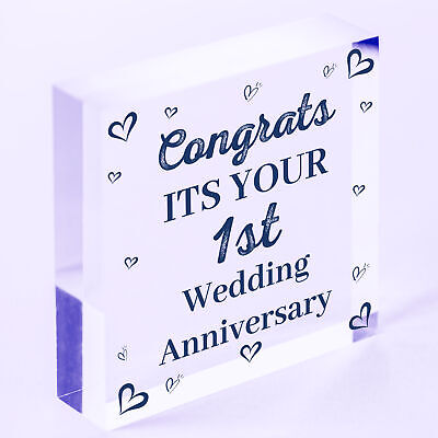 Congratulations First Wedding Anniversary Gift Heart 1st Anniversary Present