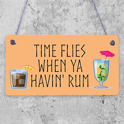 Havin Rum Hanging Sign Funny Alcohol Bar Pub Man Cave Garden Friendship Plaques