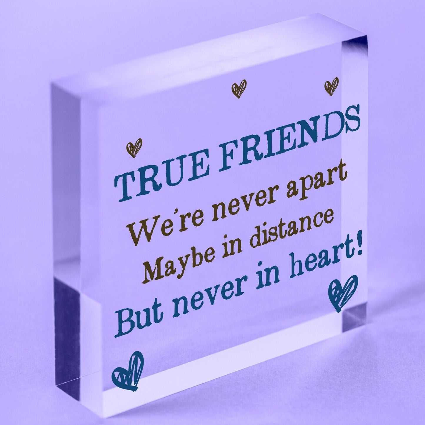 True Friends Never Apart Cute Wooden Hanging Plaque Gift Best Friends Love Sign