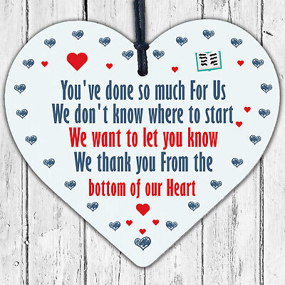 Thank You Gift Wood Heart For Teacher Assistant Volunteer Nursery Gift Keepsake