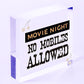 MOVIE NIGHT SIGN Cinema Room Man Cave Plaque Home Decor Keepsake