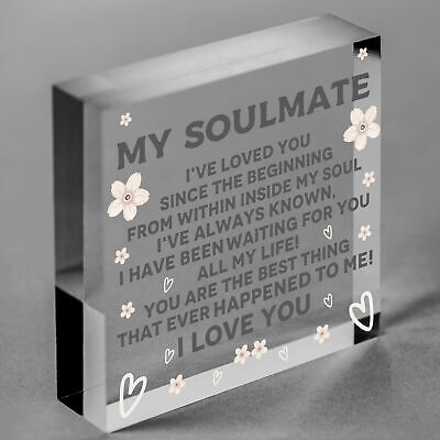 Soulmate Gifts For Him Her Plaque Anniversary Gift Wife Husband Boy Girl Friend