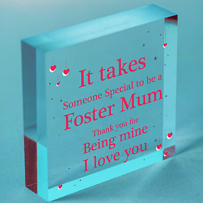 Christmas Gifts For Mum Thank You Wood Heart Foster Mum Mother Daughter Son Gift