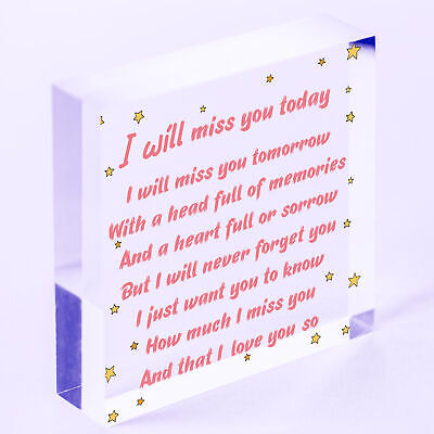 Mum Dad Nan Grandad Friend Heart Memorial Plaque Bereavement Gift In Memory Sign