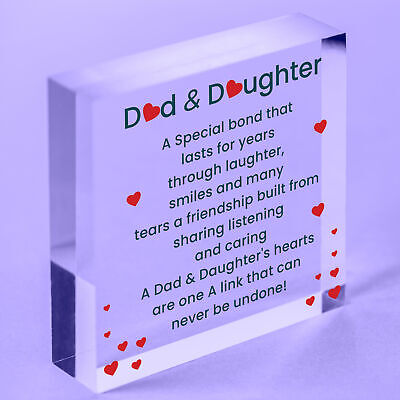 Dad And Daughter Gift Hanging Heart Fathers Day Birthday Gift For Dad Poem