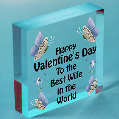 Valentines Gifts For Wife Hanging Engraved Heart LOVE Gift For Her Keepsake