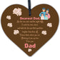 Dad Memorial Plaque Birthday Christmas Tree Decoration Wooden Heart Bauble Gift