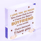 Boyfriend Christmas Card Gifts Wooden Heart Anniversary Gifts For Him Keepsakes