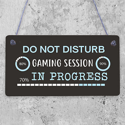 Gaming Room Sign Do Not Disturb Novelty Boys Bedroom Sign Gamer Gift For Him