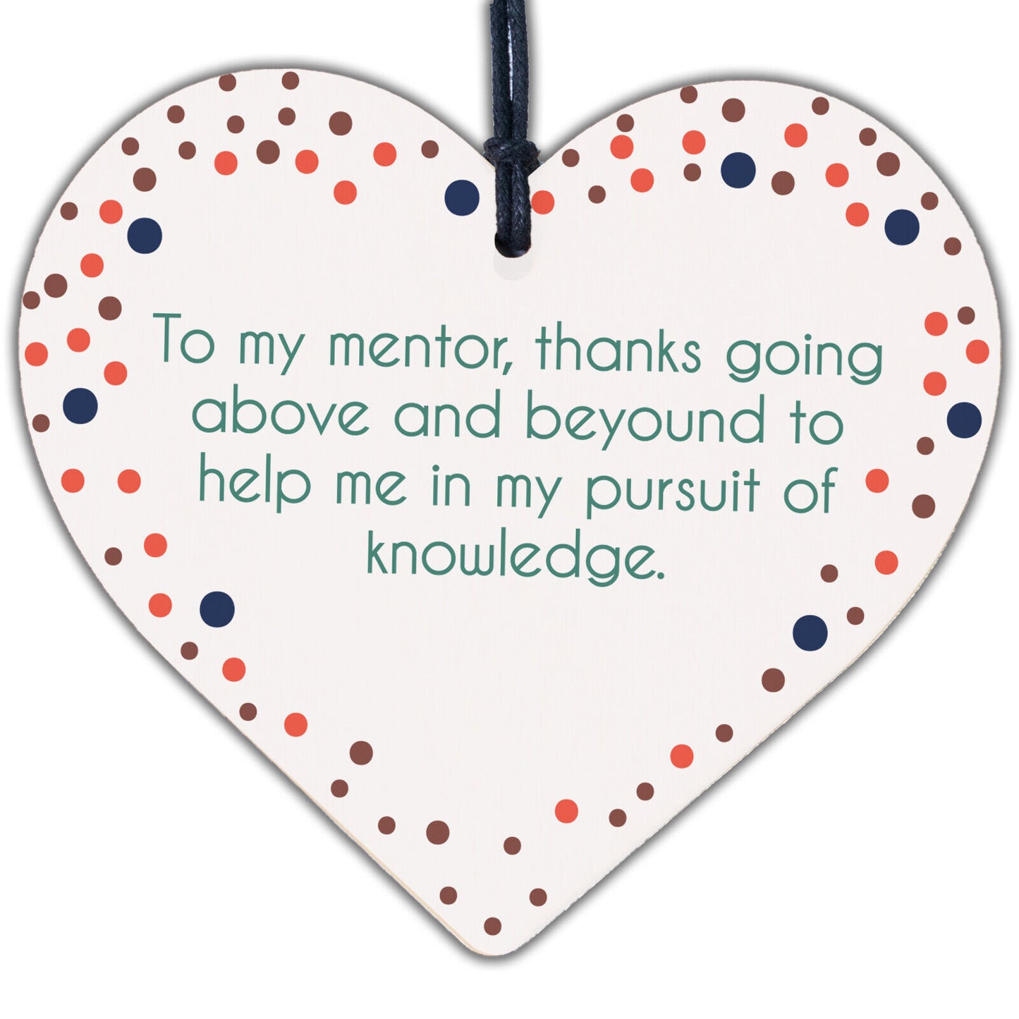 THANK YOU MENTOR Teacher Midwife Tutor Gift Hanging Wooden Heart Support Sign