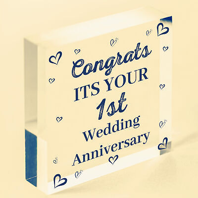 Congratulations First Wedding Anniversary Gift Heart 1st Anniversary Present