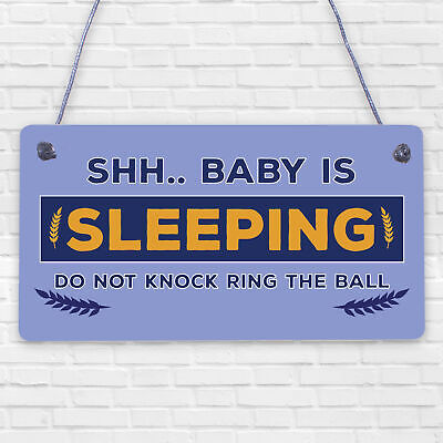 Shh.. Baby Is Sleeping Do Not Disturb Nursery Hanging Plaque Baby Door Cot Sign