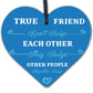 True Friends Judge Together Novelty Wooden Hanging Heart Plaque Friendship Gift