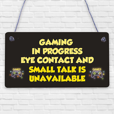 Funny Gaming Door Sign Novelty Gamer Gifts Accessories Birthday Gift Brother Son