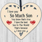 Son Card Birthday Christmas Wooden Heart Son Gifts From Mum Dad Keepsake Gift