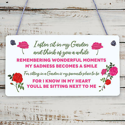 Garden Plaque Hanging Shed Sign Mum Nan Grandad Memorial Family Gift Keepsake