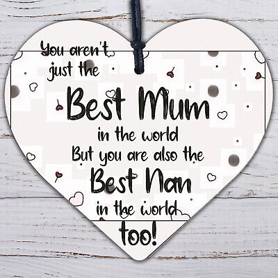 Cute Mother's Day Gift Card Wooden Heart Mum Gifts Nan Gifts Thank You Keepsake