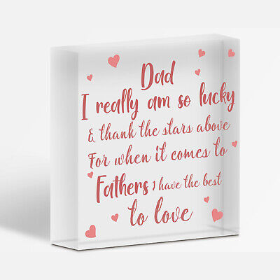 Dad Gifts For Christmas Wooden Heart Dad Daddy GIFT From Daughter Son Thank You