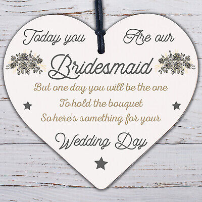 Will You Be My Maid Of Honour Wooden Heart Plaque Wedding Gifts Friendship Gifts