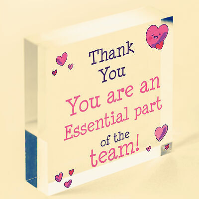 THANK YOU Gifts For Colleagues Employee Wooden Heart Plaque Office Work Gifts