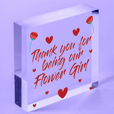 Thank You For Being Our Flower Girl Gift Engraved Heart Wedding Gift Keepsake