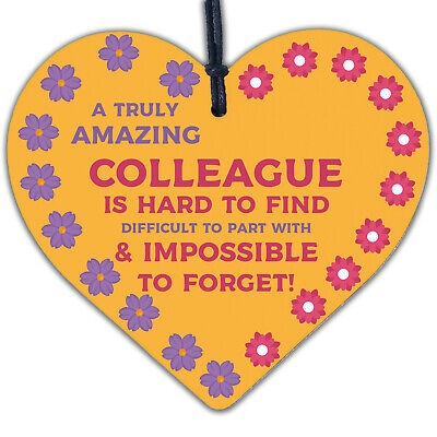 Colleague Leaving Job Gifts Co-Worker Novelty Wooden Heart Sign Gift For Friend