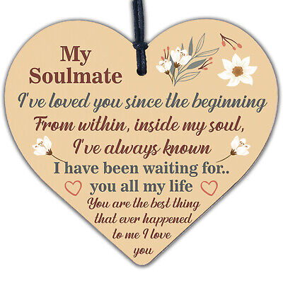 Soulmate Gifts Heart Plaque Anniversary Birthday I Love You Gift For Him For Her