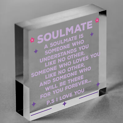 Soulmate I Love You Cute Christmas Gift Hanging Heart Plaque Valentines Day Sign