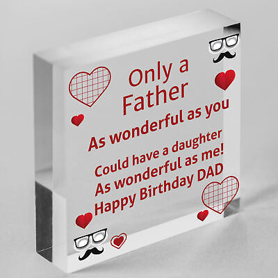 Dad Birthday Gifts From Daughter Wooden Heart Funny Novelty Gift For Him