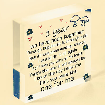 Anniversary 1st Wedding Anniversary Engagement Wooden Heart Plaque Gift Keepsake