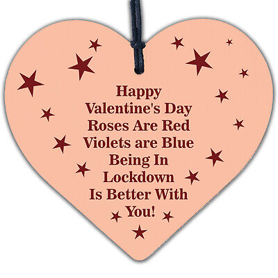 Valentines Day Wooden Heart Lockdown Gift For Boyfriend Girlfriend Husband Wife