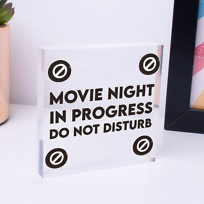 Cinema Room Sign NEON EFFECT Movie Night Dont Disturb Plaque Home Decor Gift