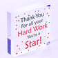 Colleague THANK YOU Gifts Wooden Heart Plaque Employee Teacher Volunteer Gifts