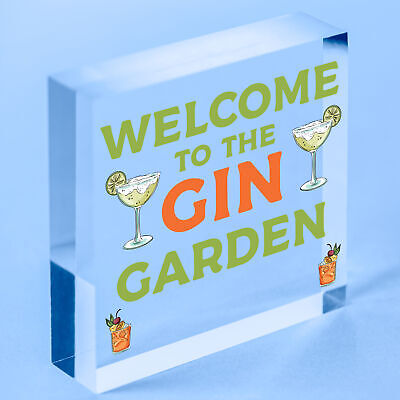 Gin Bar Welcome Sign Novelty Home Bar Decor Gifts Hanging Garden Signs Gin Gift