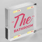 THE BATHROOM' Shabby Chic Door Sign Plaque Sign for Toilet or Bathroom The Loo