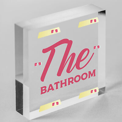 THE BATHROOM' Shabby Chic Door Sign Plaque Sign for Toilet or Bathroom The Loo