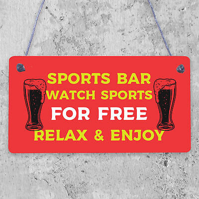 Sports Bar Man Cave Bar Pub Beer Football Hanging Sign Plaque Gift For Him