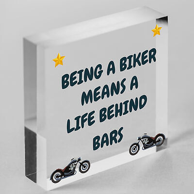 Novelty Biker Gifts For Men Hanging Motorcycle Motorbike Man Cave Garage Plaque