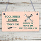 Funny Tool Rules Garage Man Cave Workshop Shed Sign Gift For Him Dad Grandad