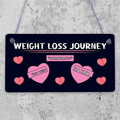 Weight Loss Tracker Chalkboard Journey Hanging Plaque Gift Slimming World Sign